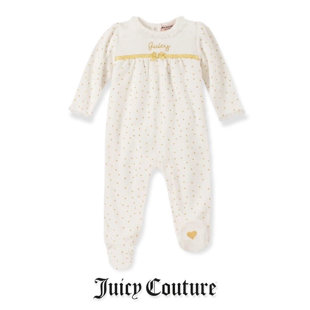 JUICY COUTURE | Ivory/Gold | VELOUR FOOTIE